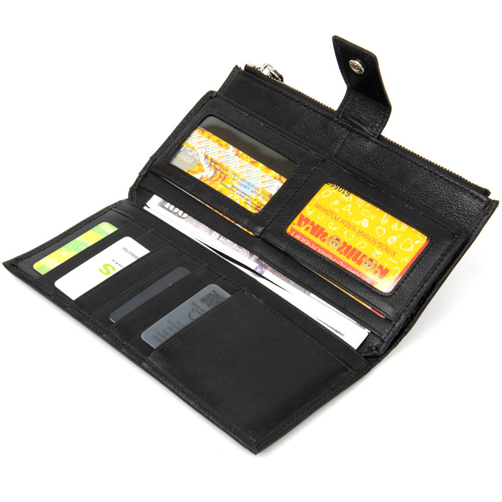 Класичний гаманець-клатч ST Leather 19373 Чорний Київ - фото 8