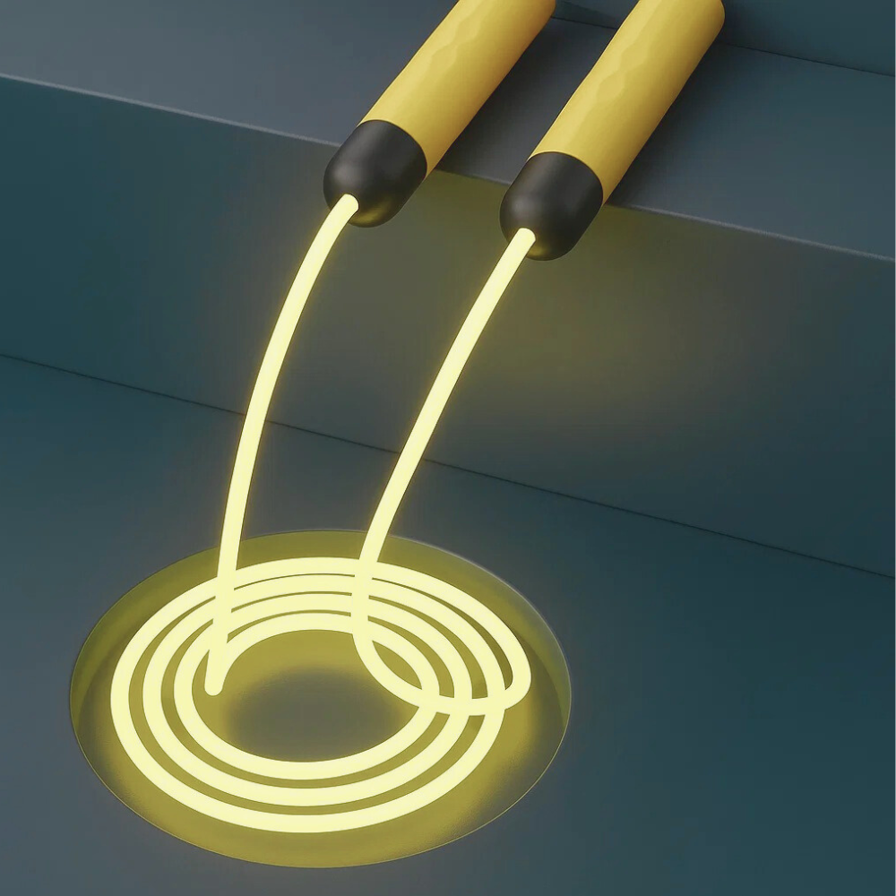 Скакалка светящаяся светодиодная 2.8 м с LED-подсветкой для детей и взрослых  для занятий спортом,жёлтая Каменец-Подольский - изображение 2