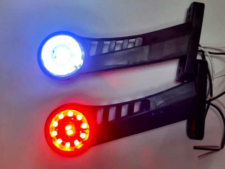 Габаритні ліхтарі &quot;рога&quot; габаріт, білий з червоним, гумовий корпус 12V 180*90*30 Вінниця - фото 2