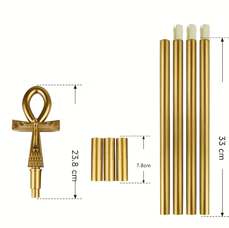 Посох довгий 163 см розкладний, яскраве ЗОЛОТО зі смарагдом. Пластик Київ - фото 2
