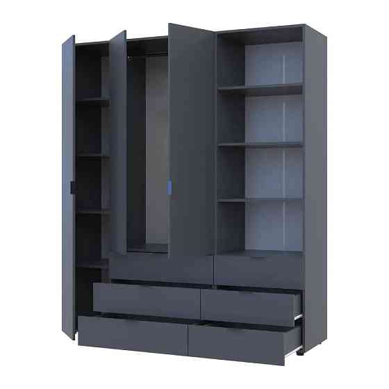 Шафа для одягу Doros Гелар Графіт 3ДСП з пеналом 176.2х49.5х203.4 (DRS-011920) Львів