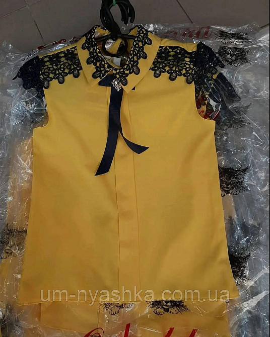 Дуже красива дитяча шкільна блузка з коротким рукавом 134-152 Кривий Ріг - фото 2