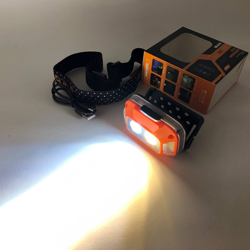 Фонарь налобный аккумуляторный светодиодный с зарядкой WH-0218-XPG(white+yellow)+SMD(red) JV-28 Львов - изображение 8