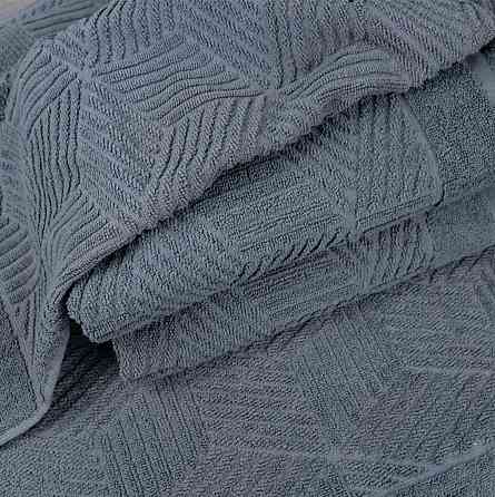 Комплект махрових рушників Уельс 2шт GM Textile 50х90см, 70х140см 500г/м2 (Темно-Сірий) Суми