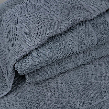 Комплект махрових рушників Уельс 2шт GM Textile 50х90см, 70х140см 500г/м2 (Темно-Сірий) Суми - фото 2