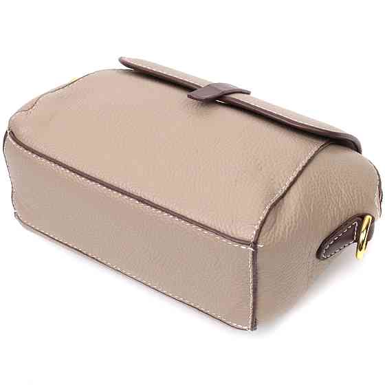 Стильная женская компактная сумка из натуральной кожи Vintage 22267 Бежевая Киев