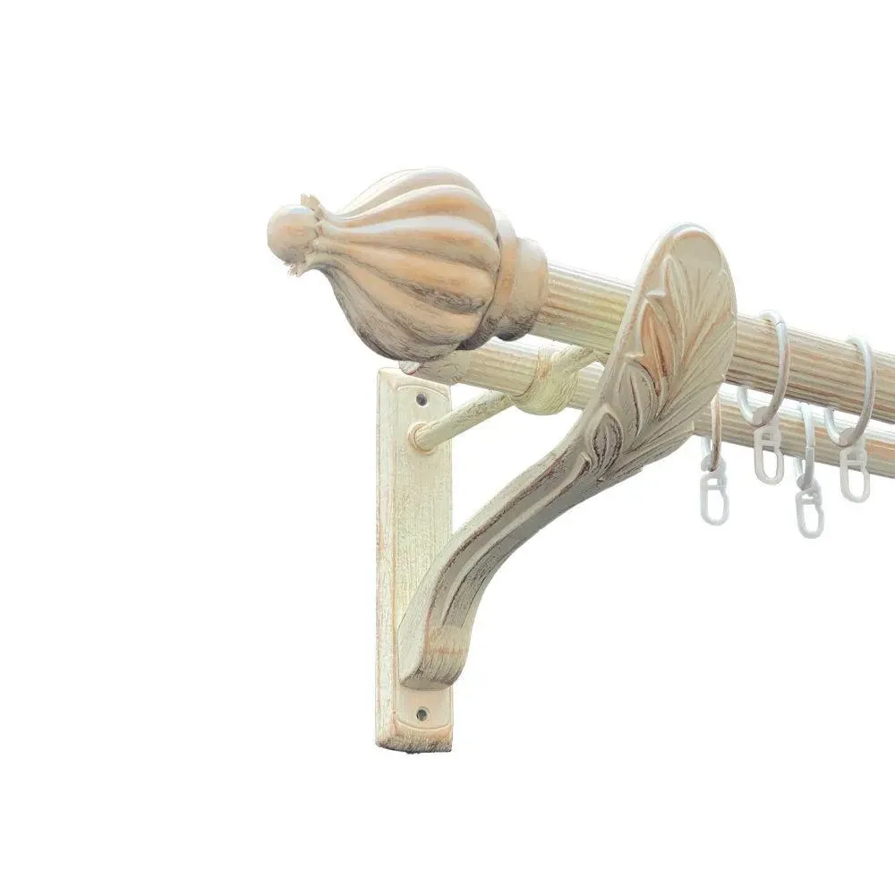 Карниз Orvit Таджа металевий дворядний ретро рифлена труба кільце металеве Біле Золото 25\19 мм 240 см Львов - изображение 1