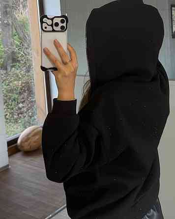 Жіноча стильна повсякденна зіп-худі зі стразами тринитка на флісі Одеса