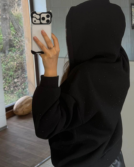 Жіноча стильна повсякденна зіп-худі зі стразами тринитка на флісі Одеса - фото 5