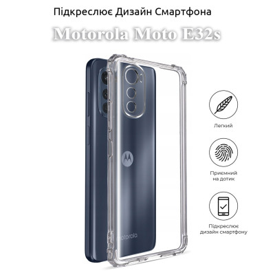 Чехол для мобильного телефона BeCover Anti-Shock Motorola Moto E32s Clear (709826) Винница - изображение 5