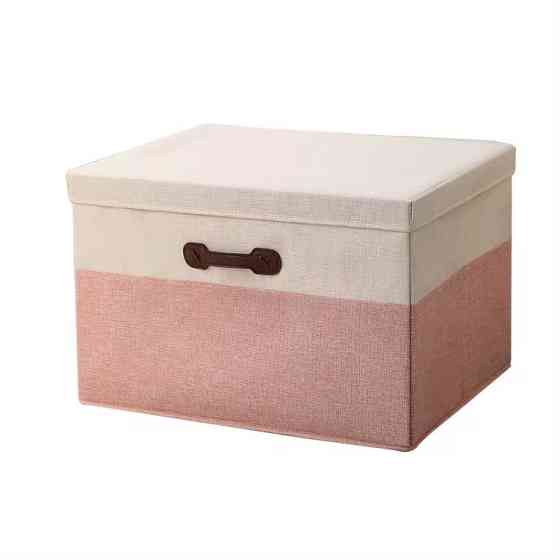 Комплект складных ящиков для хранения белья и вещей 4 шт с крышками и ручками в шкаф, розовые Каменец-Подольский