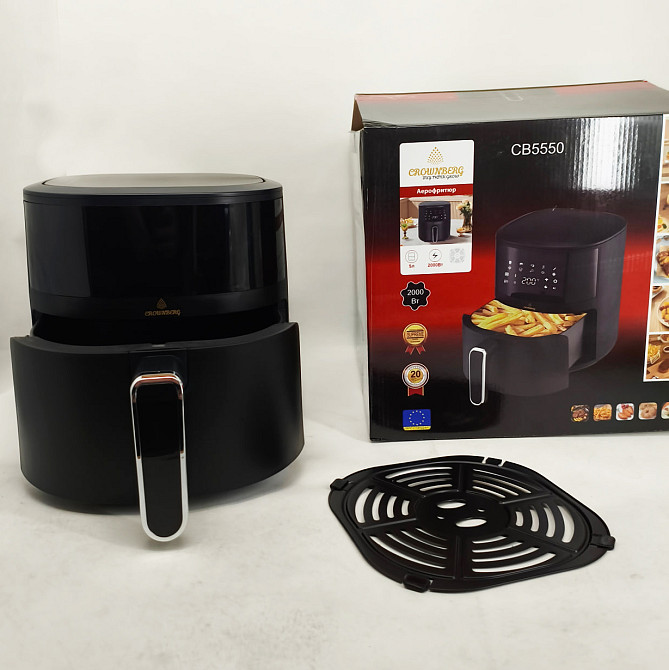 Аэрогриль с функцией жарки без масла Crownberg CB-5550 2000Вт 5л, Аэрогриль-фритюрница сенсорная JU-42 Львов - изображение 2