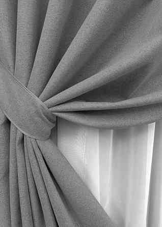 Комплект штор на люверсах VR-Textil Блэкаут двусторонний ASHEN NIGHT № 1851ш Серый 150х270 см 2 шт (37-0291) Киев