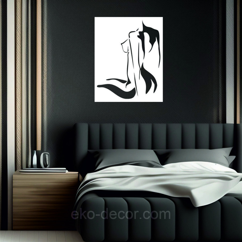 Декоративное настенное Панно «Силуэт женщины», Декор на стену 90*72 см, Белый Киев - изображение 4