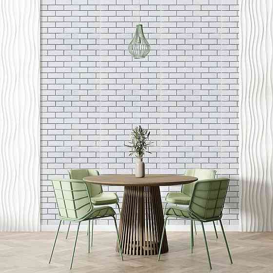 Самоклеющаяся 3D панель 700х770х3мм Белый кирпич полоска серебро (100-3) SW-00000752 Киев