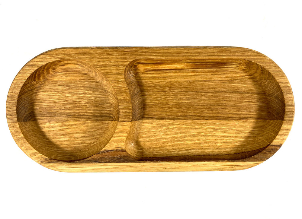 Деревʼяна тарілка овальна з натурального дерева для закусок, закусочна тарілка 20х10х2 см Кам'янець-Подільський - фото 2