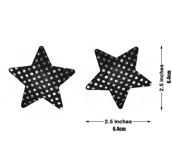 Наклейки на груди Зірки з паєтками 8 см чорний Київ