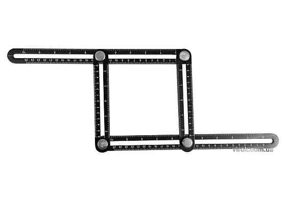 Шаблон-лінійка для перенесення вимірів YATO : 250 х 120 мм, алюмінієвий [10/50] Одеса