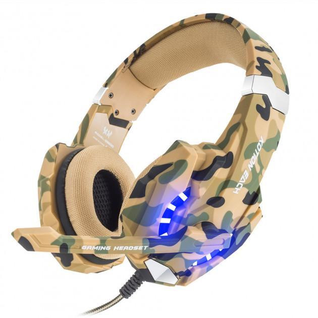 Геймерские проводные наушники Kotion Each G9600 с подсветкой (Камуфляж) Винница - изображение 1