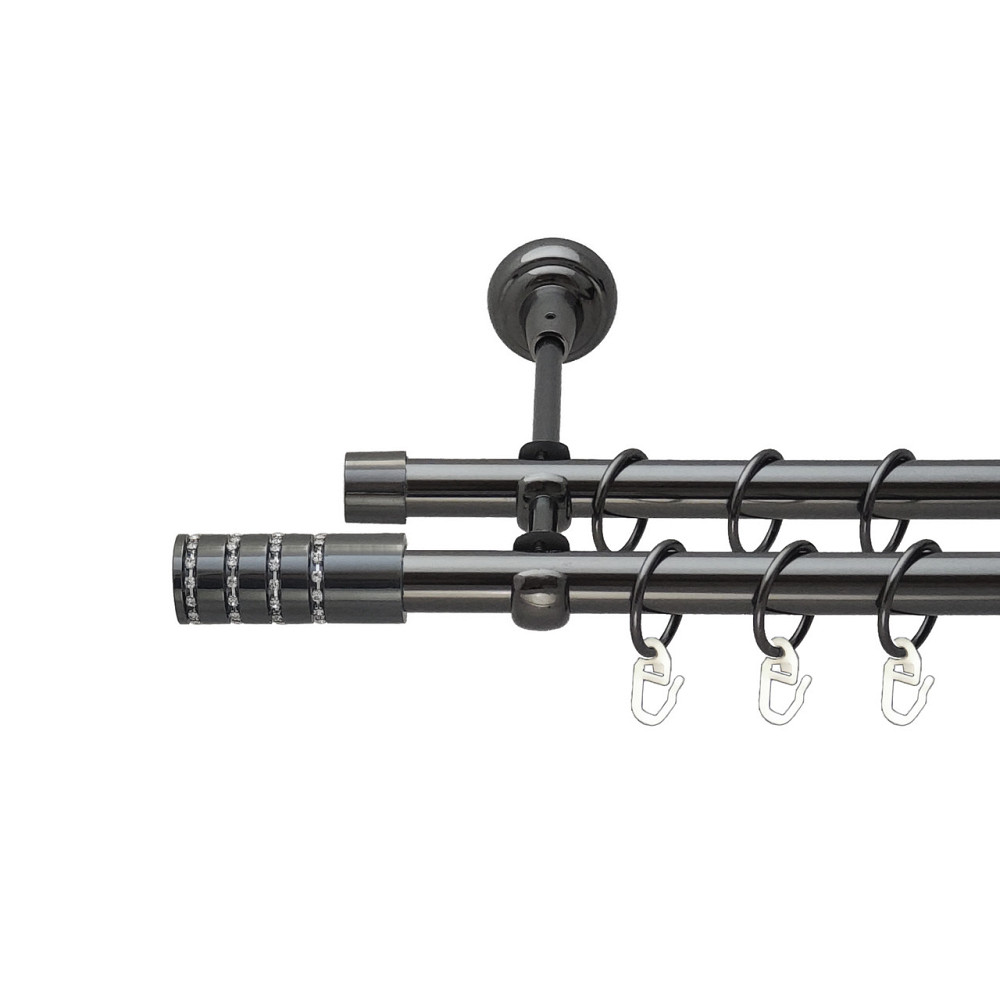 Карниз Orvit Барамелла металевий дворядний відкритий Онікс 19\19 мм 300 см (00-00014912) Львів - фото 1