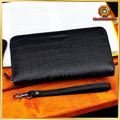 Чоловічий клатч з натуральної шкіри Marco Coverna брендове портмоне на блискавці Горизонтальний гаманець на замку Київ - фото 1