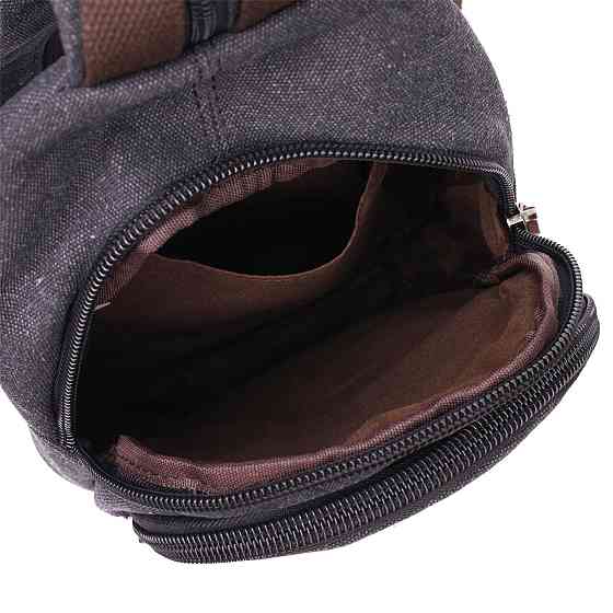 Текстильна сумка з ущільненою спинкою через плече Vintagе 22172 Чорний Київ