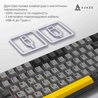 Клавіатура Ajazz AK820 MAX Magnetic Switch RGB USB Black (AK820MAX-WM-BGY) Вінниця