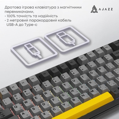 Клавіатура Ajazz AK820 MAX Magnetic Switch RGB USB Black (AK820MAX-WM-BGY) Вінниця - фото 5