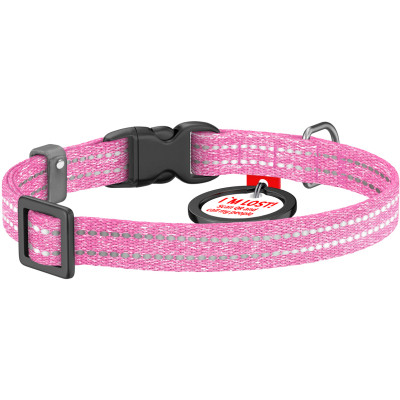 Ошейник для животных WAUDOG Re-cotton с QR паспортом для кошек и мелких пород собак XS розовый (16407) Винница - изображение 2