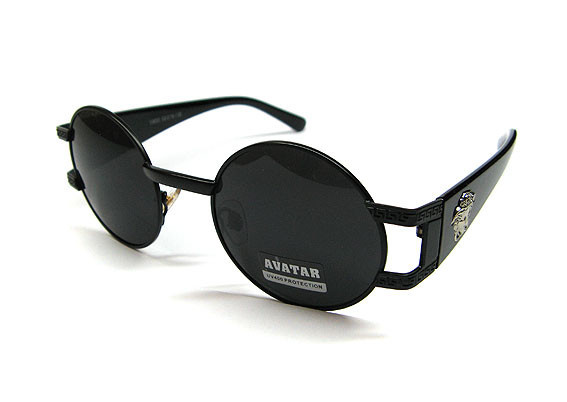Очки солнцезащитные круглые черные Avatar Киев - изображение 1