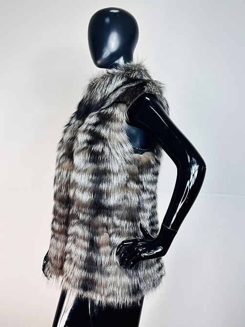 Жилетка хутряна жіноча з чорнобурки Сірий 48 Харків - фото 3