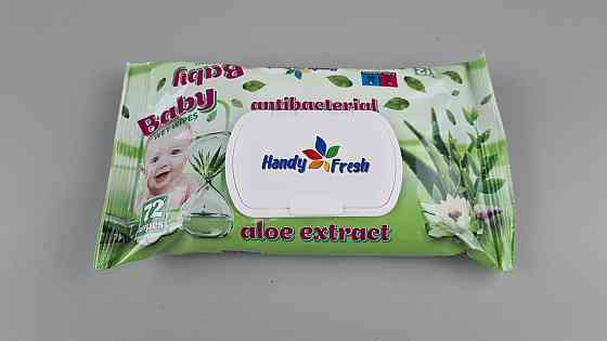 Влажная салфетка  72 шт c клапаном WET WIPES BABY ALOE 