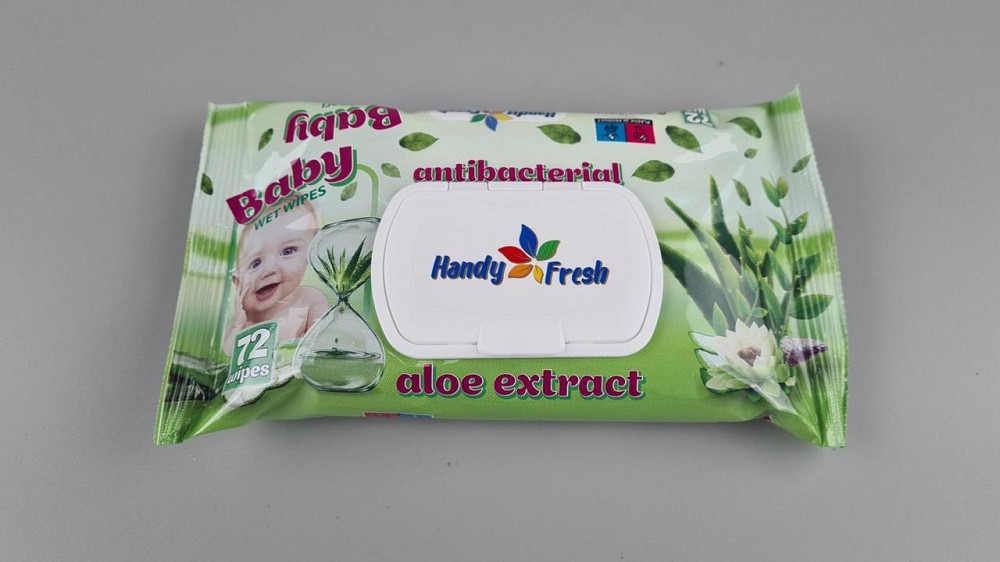 Влажная салфетка  72 шт c клапаном WET WIPES BABY ALOE 