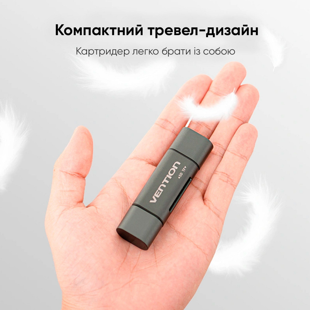 Кардридер Vention USB3.0 Multi-function Card Reader Gray Metal Type (CCHH0) Київ - фото 14