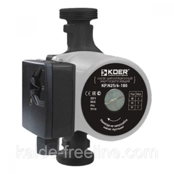 Насос циркуляційний KOER KP.GRS-25/4-180, Н=4М, Q=3кбМ, P=88Вт (з кабелем та гайками) Харків