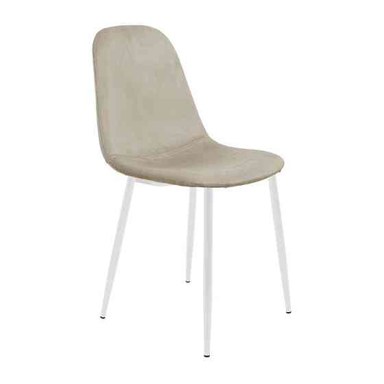 Стілець крісло м'який MacaoDesign U Jasmine 21 білі ніжки Світло-бежевий Київ