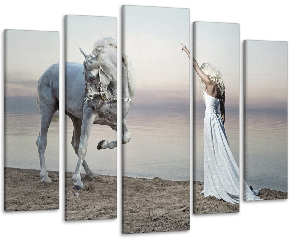 Модульна картина Кінь і Дівчина Art-296_5 ( 80х118см ) Київ - фото 1
