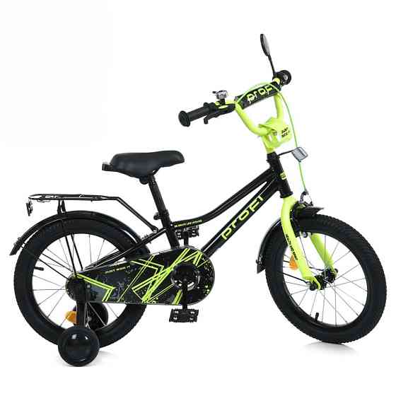 Велосипед дитячий MB 14015-1 колеса 14 дюймів, чорно-зелений Вінниця