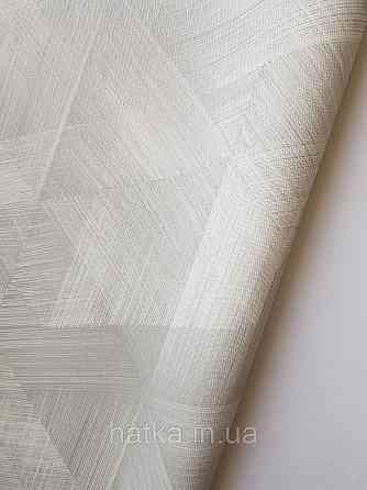 Шпалери метрові вінілові на флізеліні Sintra Vila геометрія фігури трикутники 3д сірі із зеленим 535622 Київ