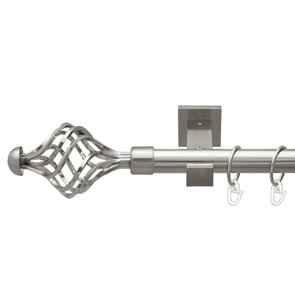 Карниз Orvit Арезо металевий однорядний техно гладка труба кільце металеве Нержавіюча Сталь 25 мм 300 см Львов - изображение 1