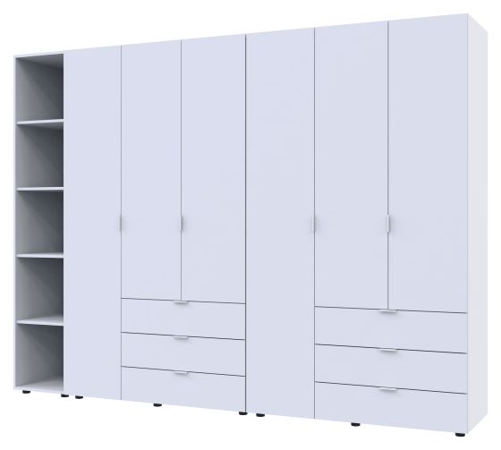 Комплект шаф для одягу Doros Гелар (3 шт.) 270,6х49,5х203,4 см Білий (DRS-011179) Львів