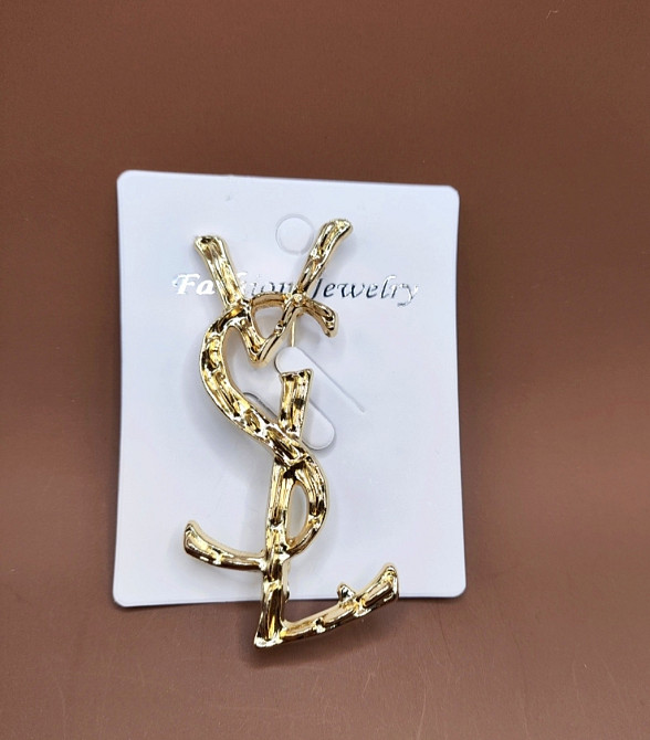 Брошка "Ів Сен Лоран" Золотистий (0601) Сміла - фото 4