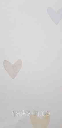 Шпалери флізелінові еко Rasch Kids World II 0.53х10 дитячі сердечка блакитні жовті коричневі на білому Київ