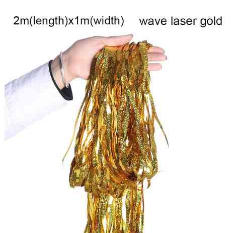 Дощик для фотозони хвилястий з голограмою 2 м на 1 м золотистий Київ