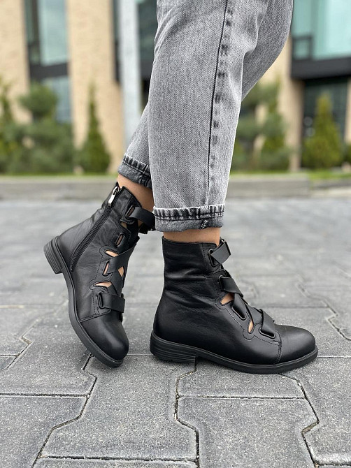 Olli Ботинки OLLI черные натуральная кожа весна-осень размер 36-38 (K-23-1055) Коломия - фото 4