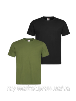 Набор базовых футболок 2шт Stedman Classic-T мужской черный/оливковый (ST2000-BLO-HGR) XL Киев