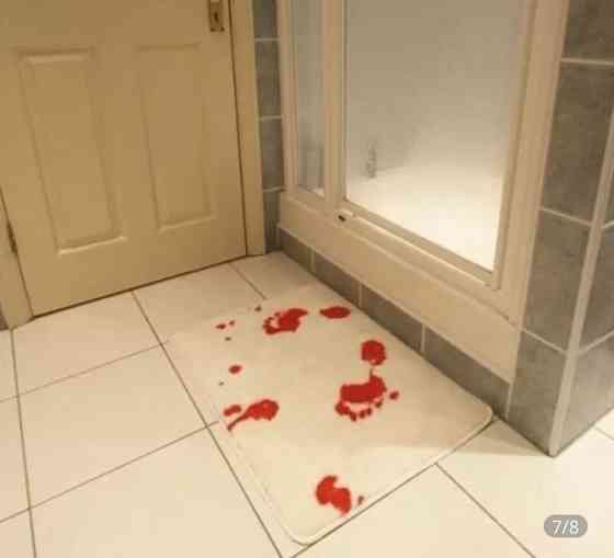 Декор на Хэллоуин, Коврик под дверь Кровавый след, отличное украшение на Хэллоуин, размер 40*60см, Киев