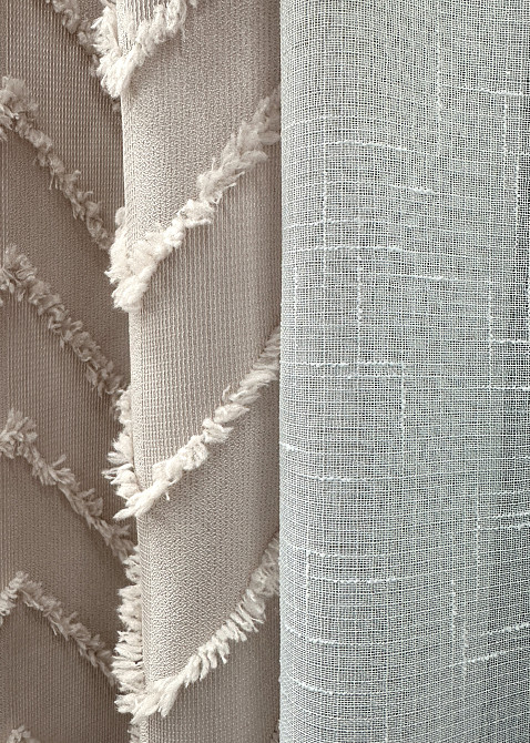 Комплект штор VR-Textil Лен Букле 150х270 2шт и Тюль 500х270 1813ш-115т Пудровый с белым 71-039/4 Киев - изображение 6