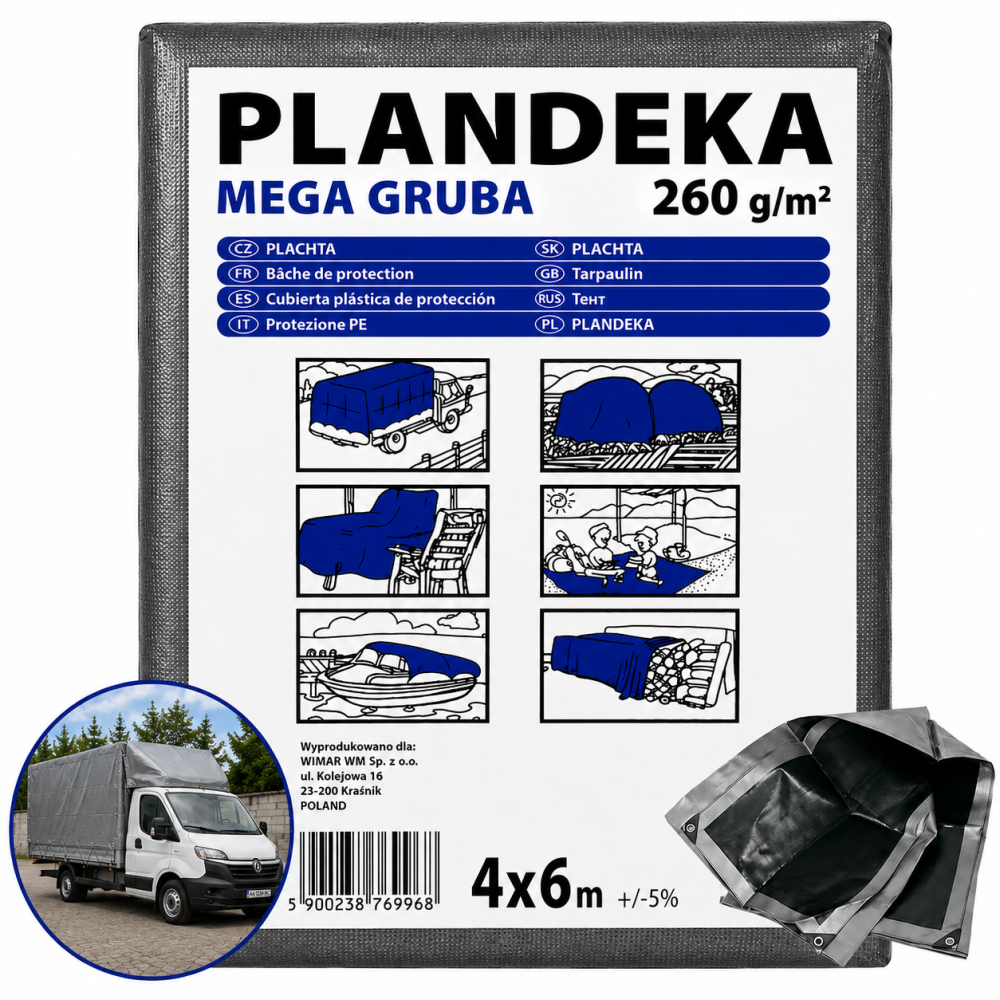 Тент 260 г/м2 4х6м "PLANDEKA" поліпропіленовий двосторонній Дніпро - фото 11
