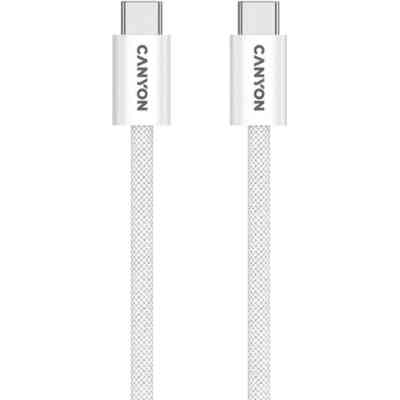 Дата кабель USB-C to USB-C 1.0m 60W Magnet Braided White Canyon (CND-CCMG60AB15W) Вінниця